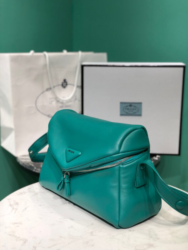 Padded Nappa Prada Signaux Bag In Green For Women 13in/ 33cm