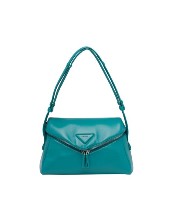 Padded Nappa Prada Signaux Bag In Green For Women 13in/ 33cm