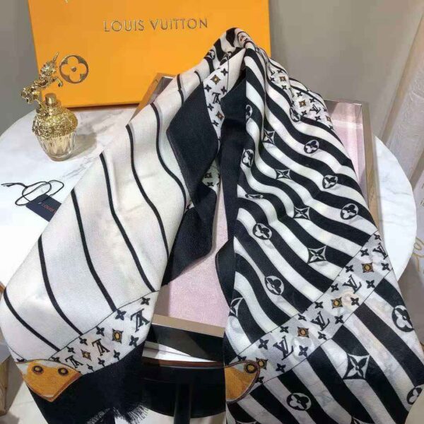 Plaid Denim Shawl White And Black For Women