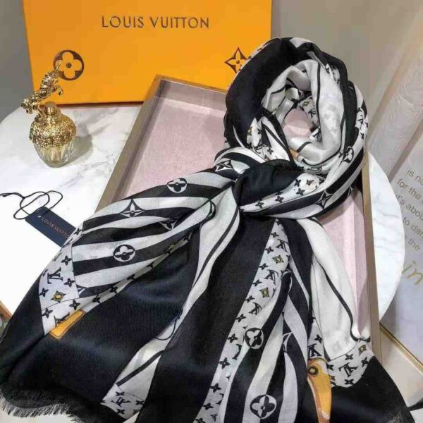 Plaid Denim Shawl White And Black For Women