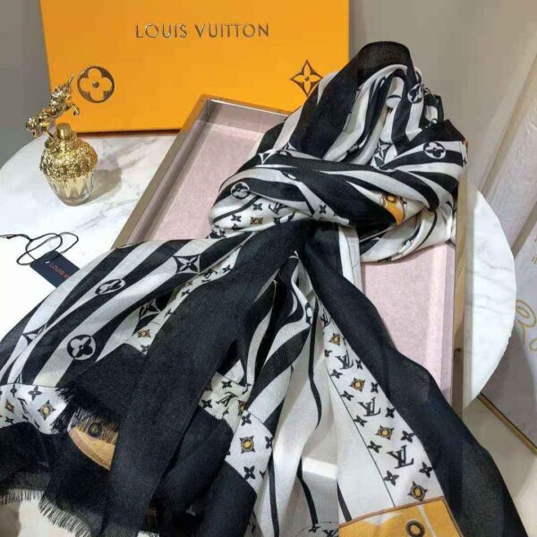 Plaid Denim Shawl White And Black For Women