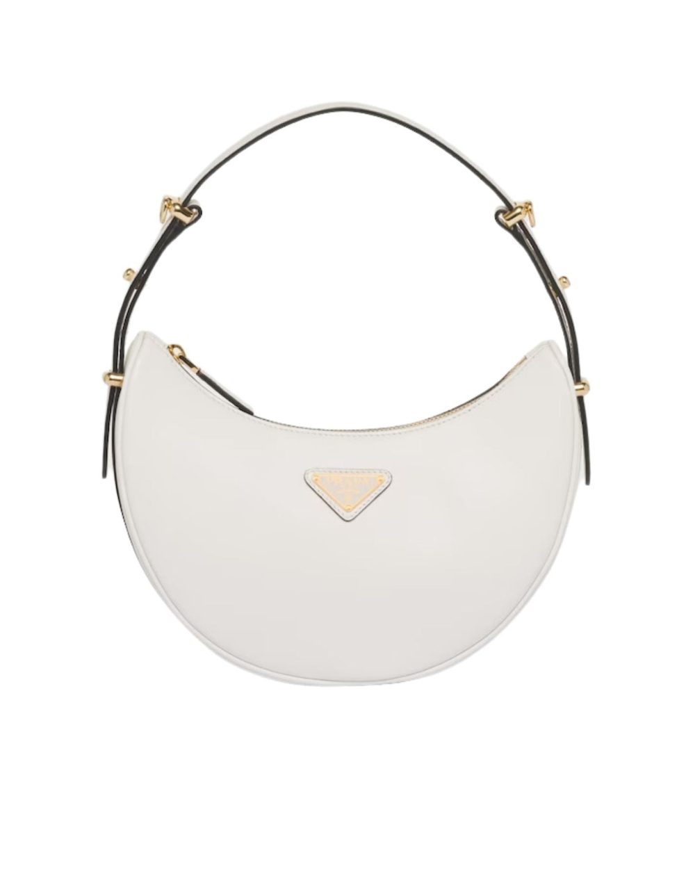 Prada Arqué Leather Shoulder White Bag For Women 1BC194_ASK_F0PG7_V_OOO- 22.5 Cm/ 8.8 Inches