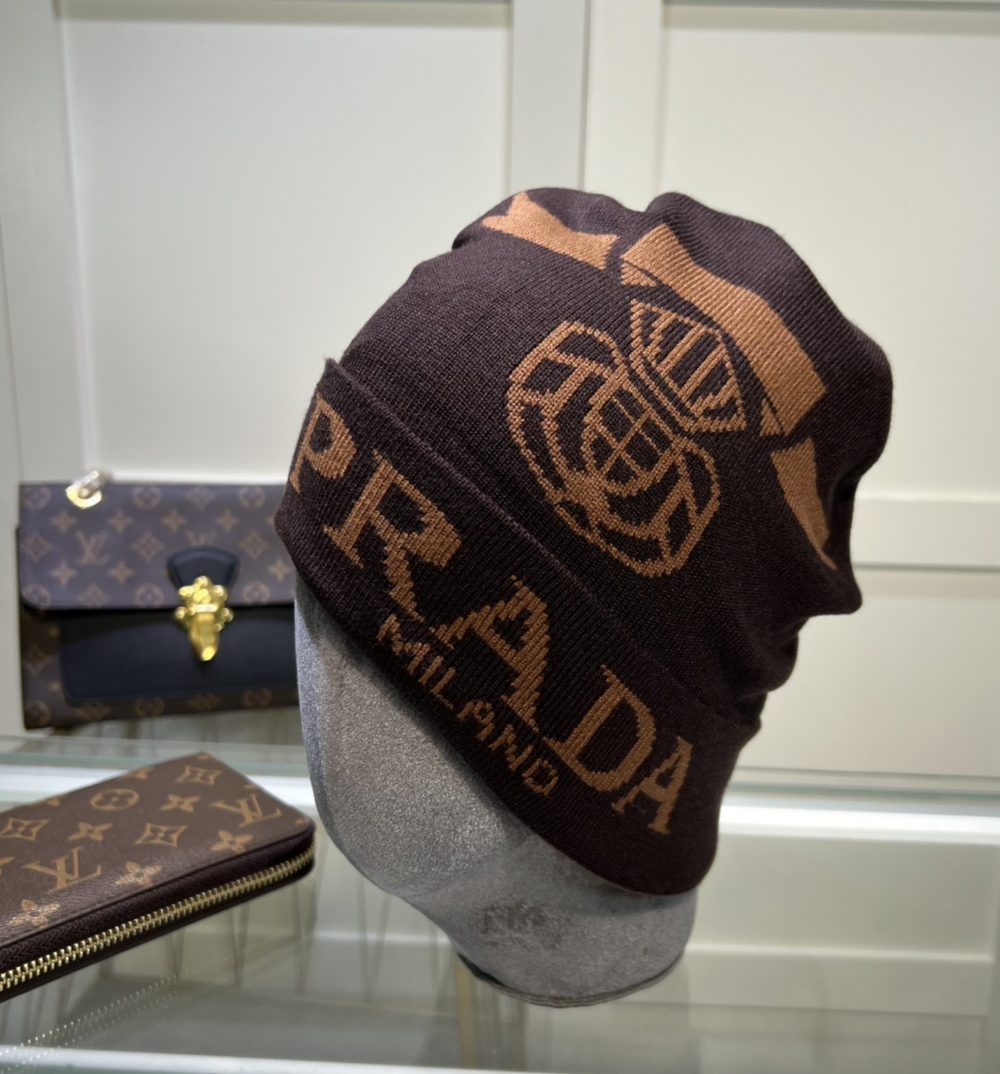 Prada Beanie In Brown