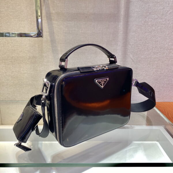 Prada Brique Saffiano Bag Black For Women, Women's Bags 8.6in/22cm 2VH069_9Z2_F0002_V_YMI