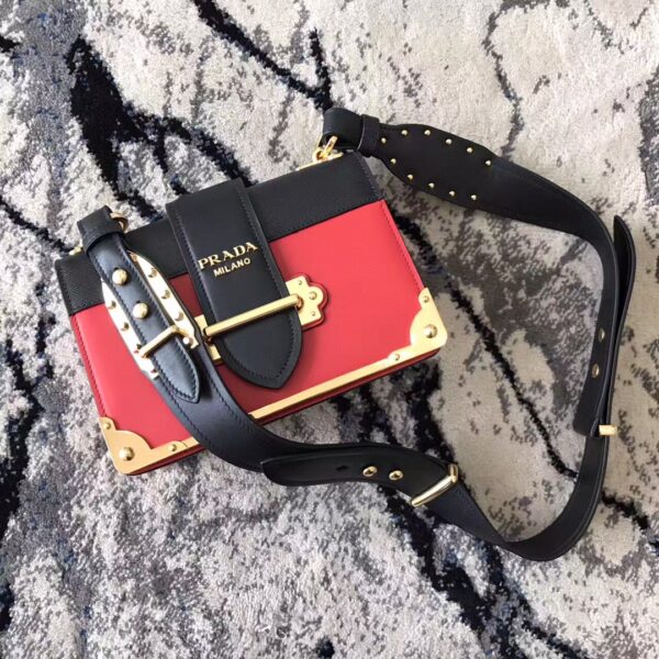 Prada Cahier Bag Red For Women, Women's Bags 7.9in/20cm
