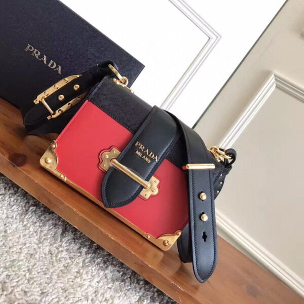 Prada Cahier Bag Red For Women, Women's Bags 7.9in/20cm
