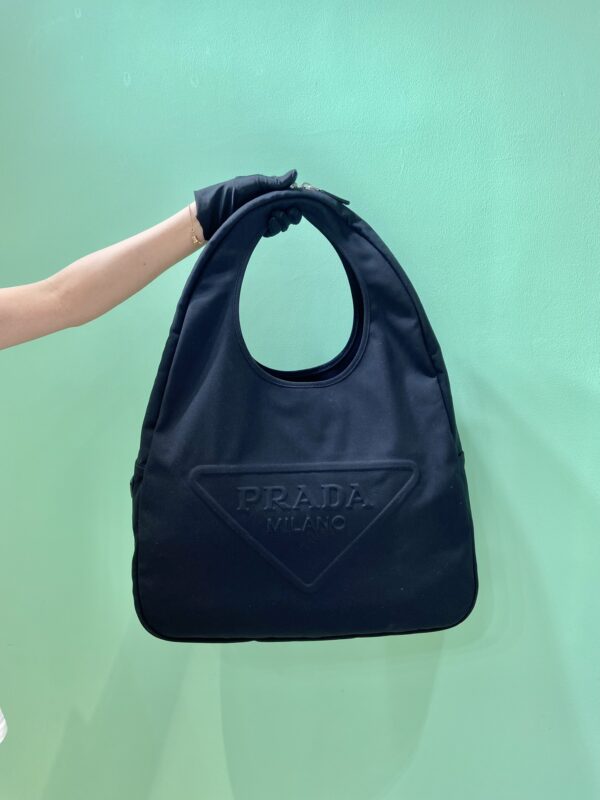 Prada Canvas Hobo Bag Black For Women, Women's Bags 25.6in/65cm 2VY005_010_F0002_V_OLO