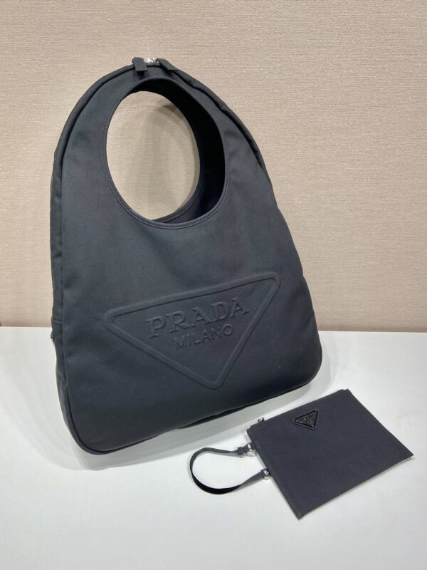 Prada Canvas Hobo Bag Black For Women, Women's Bags 25.6in/65cm 2VY005_010_F0002_V_OLO