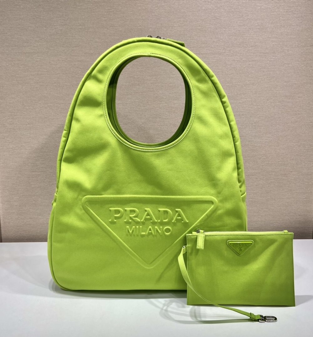 Prada Canvas Hobo Bag Yellow For Women, Women's Bags 25.6in/65cm