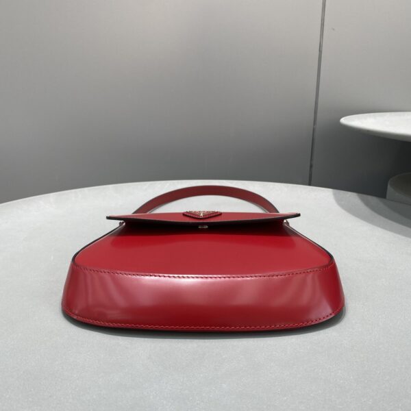 Prada Cleo Brushed Shoulder Bag With Flap Red For Women, Women's Bags 8.6in/22cm 1BD311_ZO6_F02SB_V_OOO