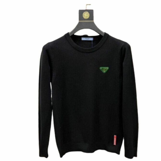 prada cotton crewneck sweatshirt black for men bagoneer ss15r