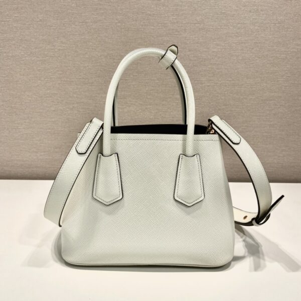 Prada Double Saffiano Mini Bag White For Women, Women's Bags 9.8in/25cm 1BG443_2A4A_F0G3Z_V_XOO