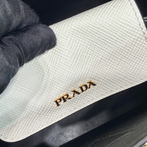 Prada Double Saffiano Mini Bag White For Women, Women's Bags 9.8in/25cm 1BG443_2A4A_F0G3Z_V_XOO