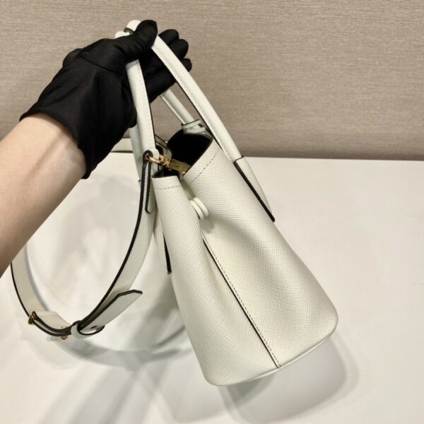 Prada Double Saffiano Mini Bag White For Women, Women's Bags 9.8in/25cm 1BG443_2A4A_F0G3Z_V_XOO