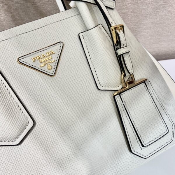 Prada Double Saffiano Mini Bag White For Women, Women's Bags 9.8in/25cm 1BG443_2A4A_F0G3Z_V_XOO