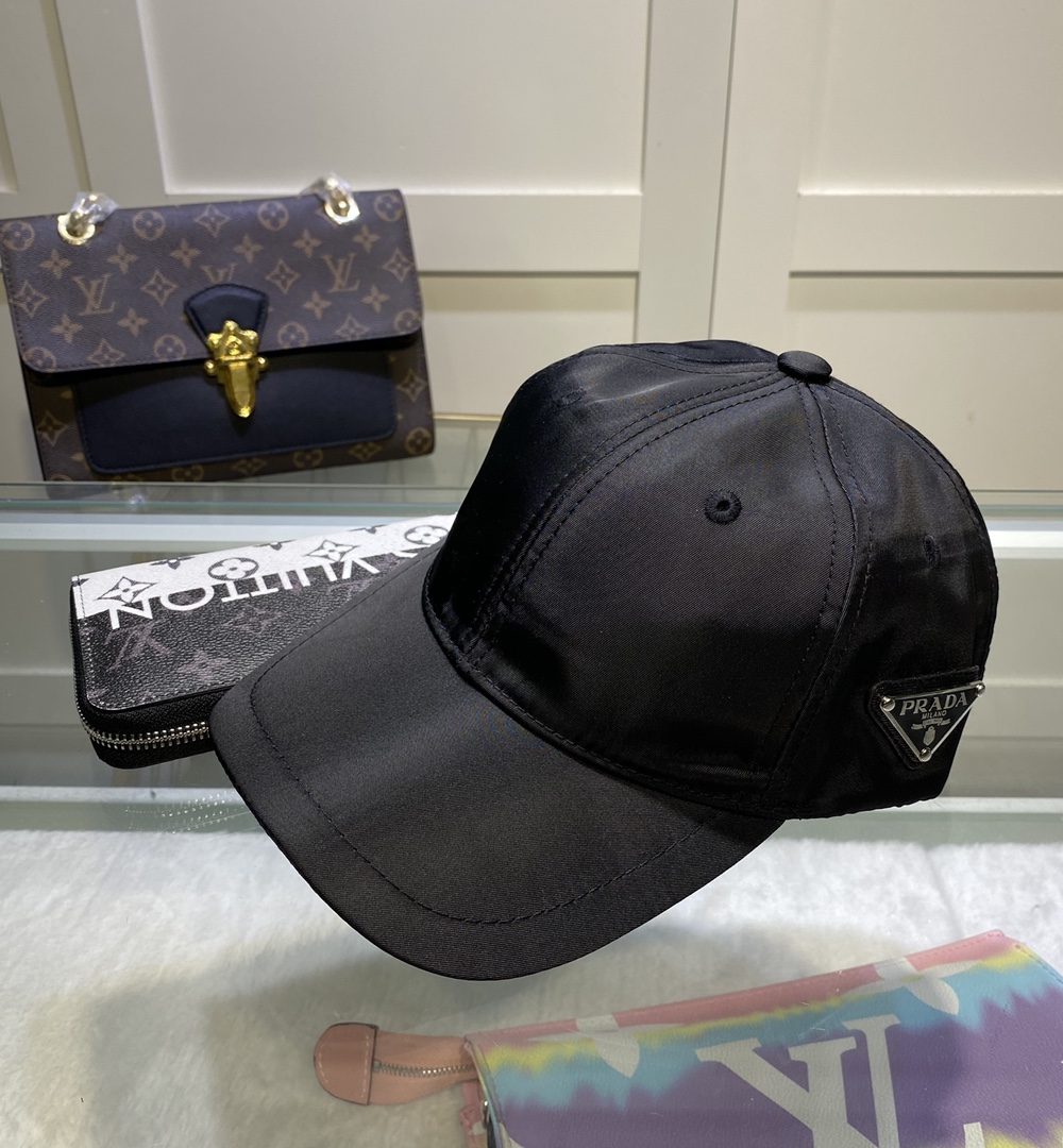 Prada Drill Baseball Cap Black Prada Cap
