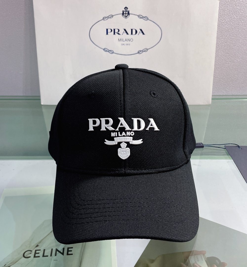 Prada Drill Baseball Cap Black Prada Cap