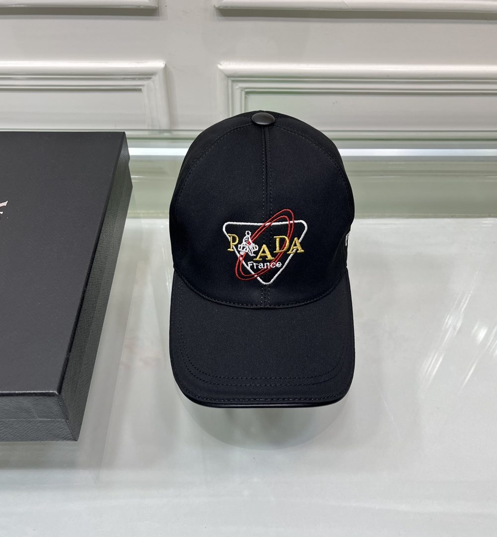 Prada Drill Baseball Cap Black Prada Cap