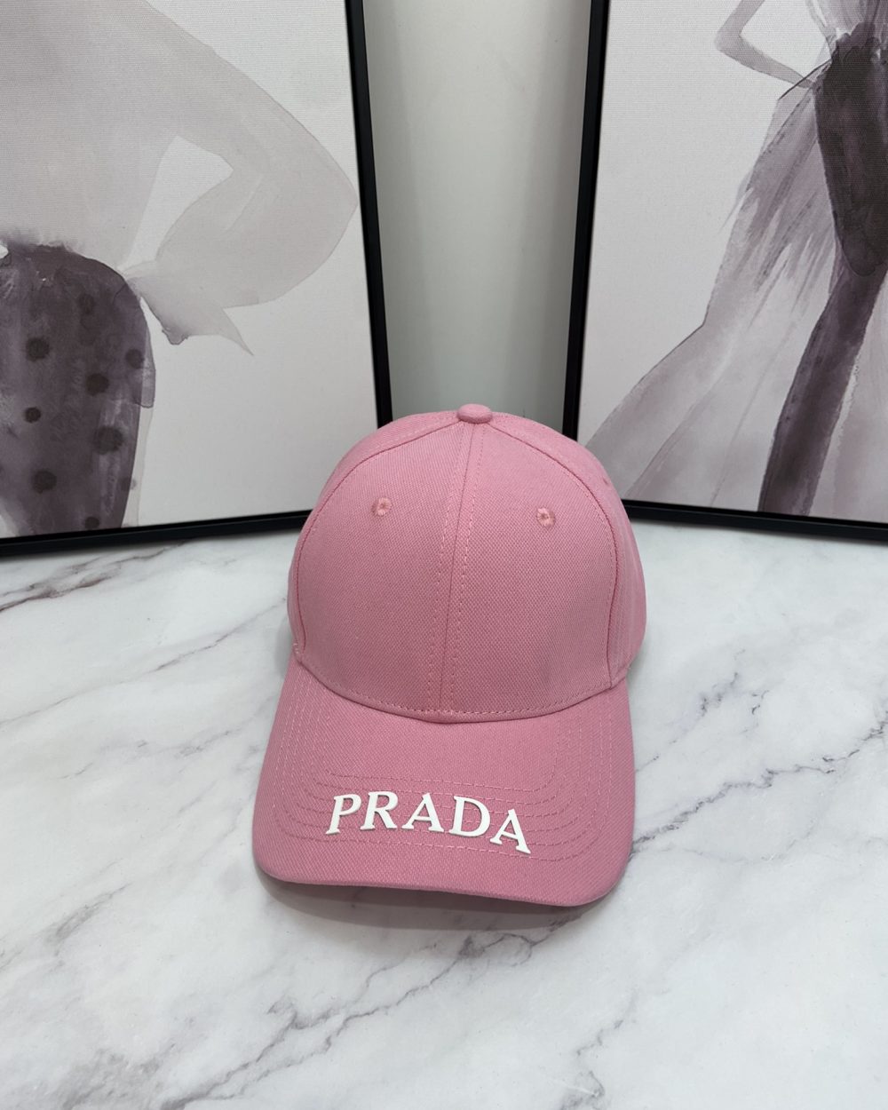 Prada Drill Baseball Cap Pink Prada Cap