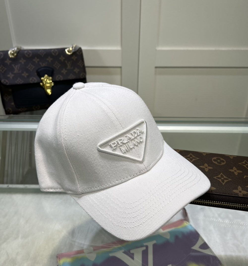 Prada Drill Baseball Cap White Prada Cap
