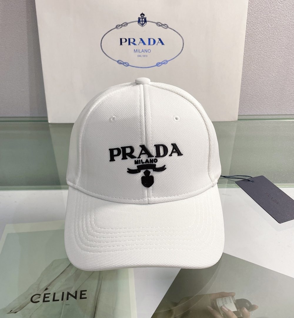Prada Drill Baseball Cap White Prada Cap