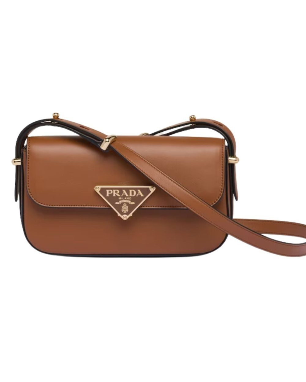 Prada Leather Shoulder Cognac Bag For Women 1BD339_ASK_F0XUG_V_MTO- 20.5 Cm/ 8 Inches