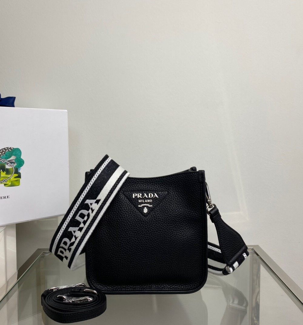 Prada Mini Shoulder Bag Black For Women, Women's Bags 7.9in/20cm