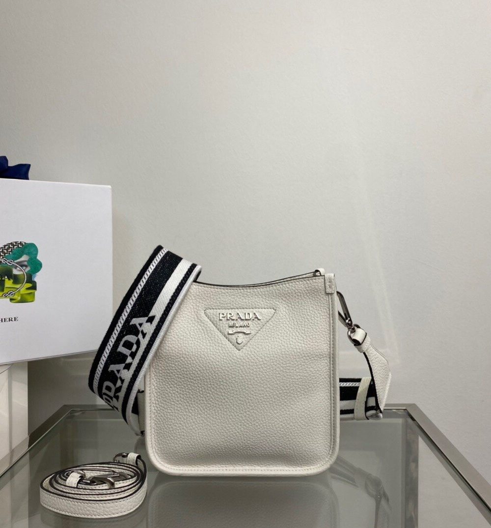 Prada Mini Shoulder Bag White For Women, Women's Bags 7.9in/20cm