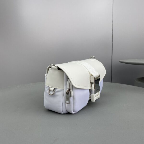 Prada Pocket Nylon And Brushed Bag White For Women, Women's Bags 9in/23cm 1BD295_789_F0009_V_BFO
