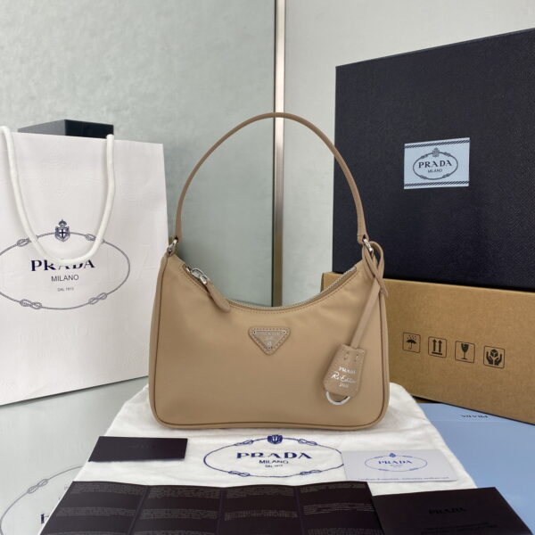 Prada Re-Edition 2005 Re-Nylon Mini Bag Beige For Women, Women's Bags 8.6in/22cm