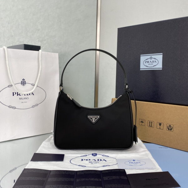Prada Re-Edition 2005 Re-Nylon Mini Bag Black For Women, Women's Bags 8.6in/22cm