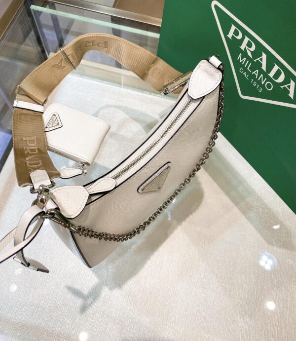 Prada Re-Edition 2005 Re-Nylon Mini Bag White For Women, Women's Bags 8.6in/22cm