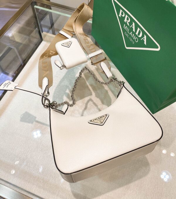 Prada Re-Edition 2005 Re-Nylon Mini Bag White For Women, Women's Bags 8.6in/22cm
