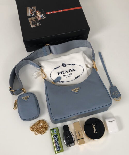 Prada Re-Edition 2005 Saffiano Bag Blue For Women, Women's Bags 8.6in/22cm 1BH204_NZV_F0ETB_V_V2M