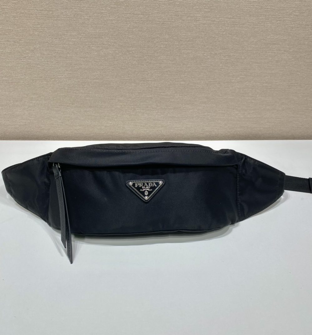 Prada Re-Nylon And Saffiano Belt Bag Black For Women, Women's Bags 10.2in/26cm 2VL034_2DMG_F0002_V_OOO