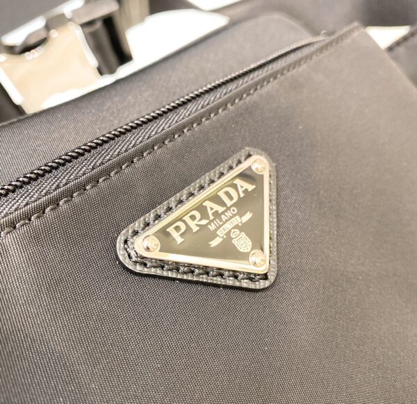 Prada Re-Nylon And Saffiano Belt Bag Black For Women, Women's Bags 8.2in/21cm 2VL977_2DMG_F0002_V_WOO