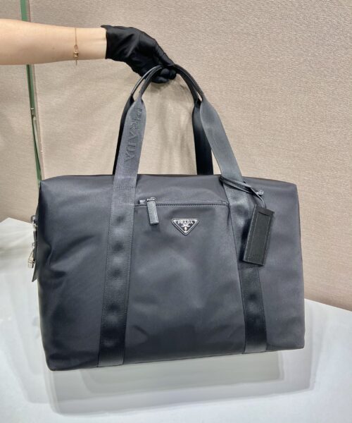 Prada Re-Nylon And Saffiano Duffle Bag Black For Women, Women's Bags 17.5in/45cm 2VC796_2DMH_F0002_V_OOO
