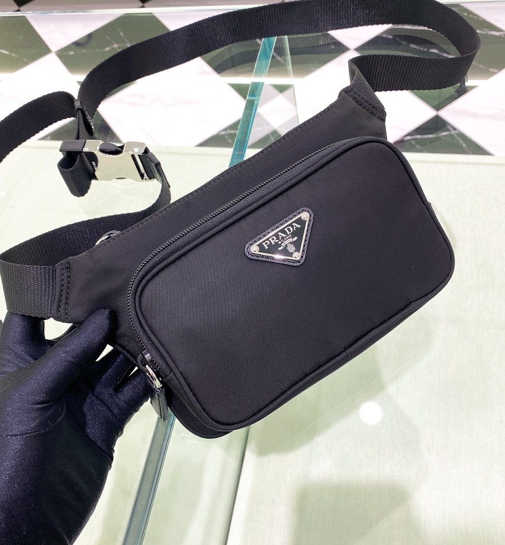 Prada Re-Nylon And Saffiano Shoulder Bag Black For Women, Women's Bags 7.5in/19cm 2VH128_2DMG_F0002_V_OOO