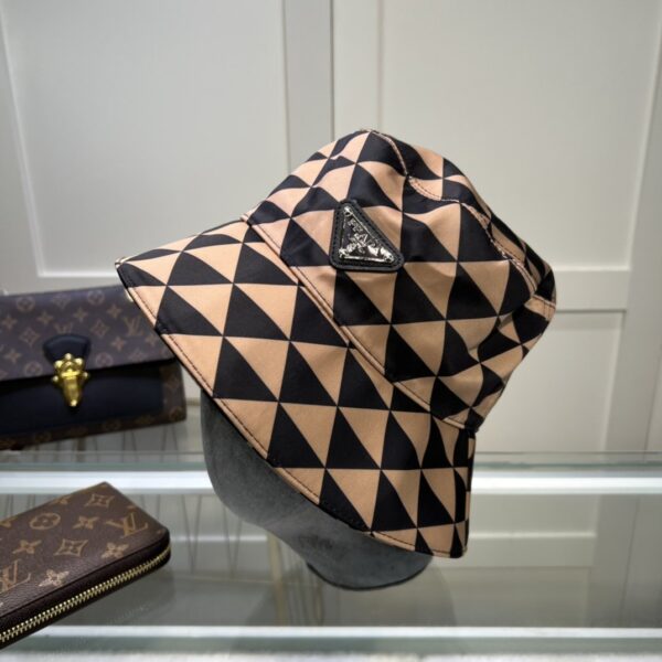 Prada Re-Nylon Bucket Hat Black/Beige Prada Hat