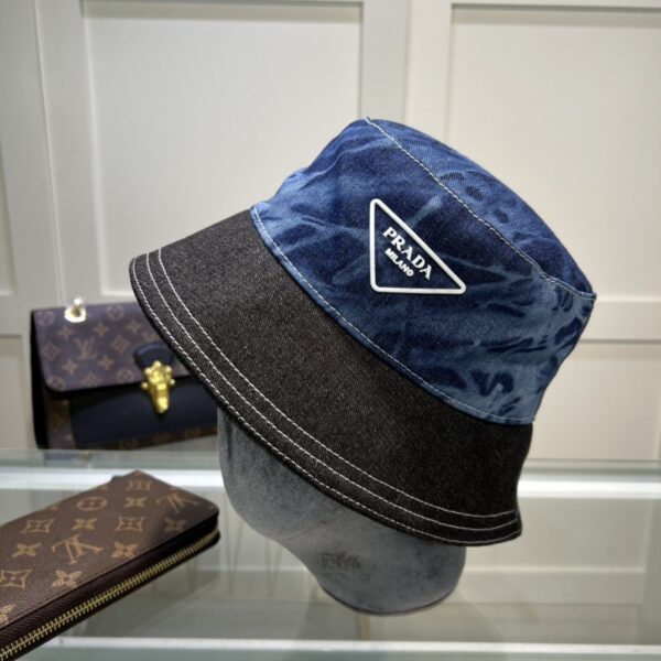 Prada Re-Nylon Bucket Hat Black/Blue Prada Hat