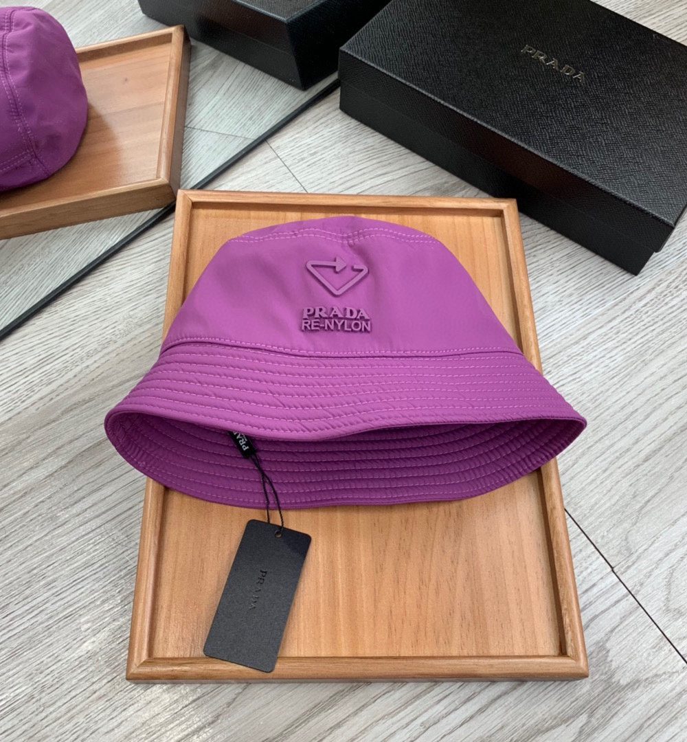 Prada Re-Nylon Bucket Hat Purple Prada Hat