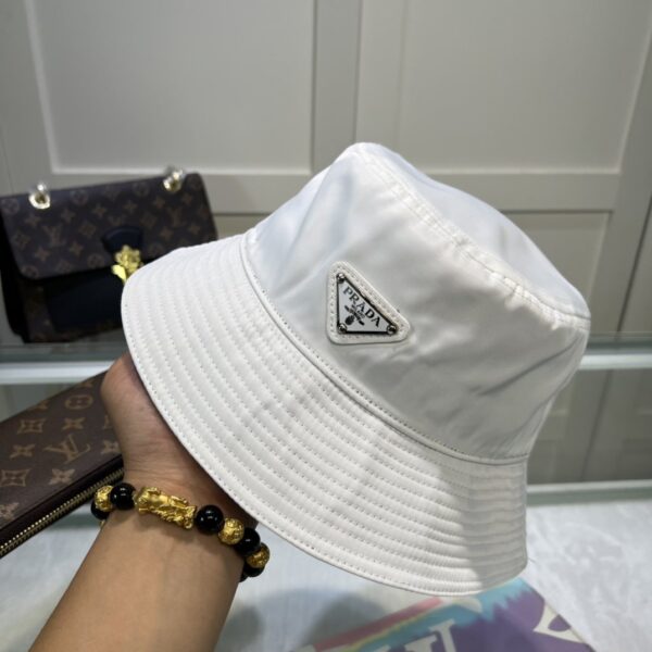 Prada Re-Nylon Bucket Hat White Prada Hat 1HC137_2DMI_F0009