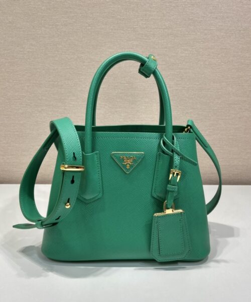 Prada Saffiano Mini Bag Green For Women, Women's Bags 9.8in/25cm 1BG443_2A4A_F0458_V_XOO