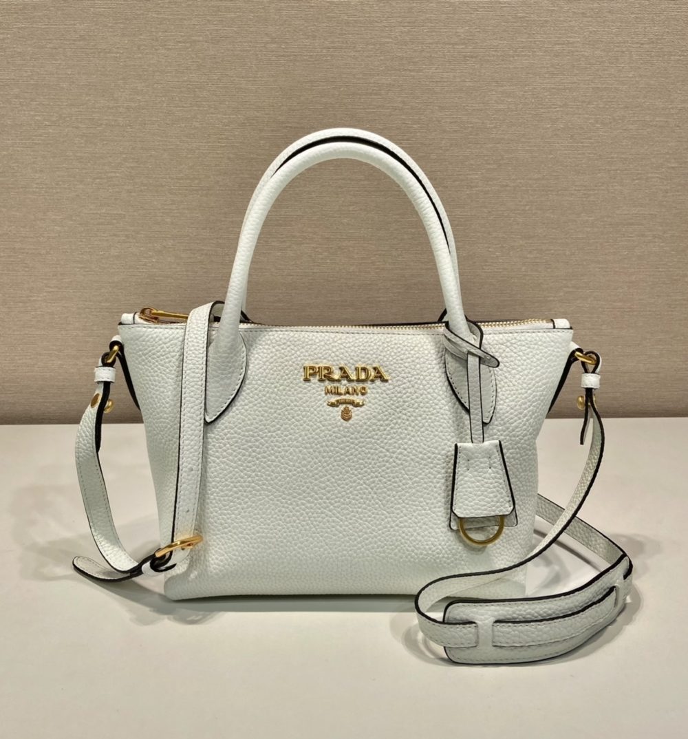 Prada Saffiano Mini Bag White For Women, Women's Bags 9.4in/24cm