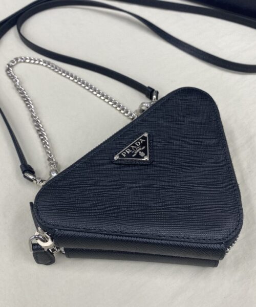 Prada Saffiano Mini Pouch Black For Women, Women's Bags 5.9in/15cm 1NR015_053_F0002