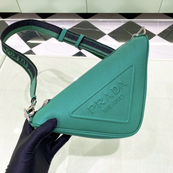 Prada Saffiano Triangle Bag Green For Women, Women's Bags 11in/28cm 2VH155_2FAD_F0458_V_OOO