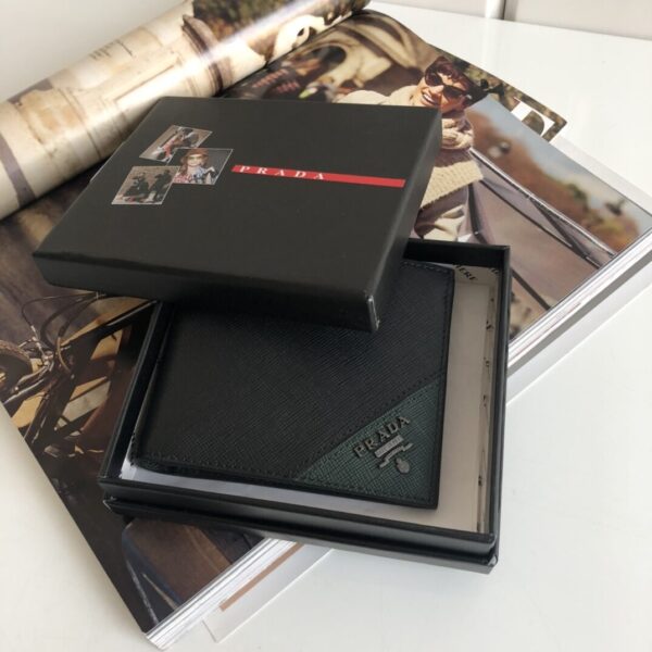 1:1 Replica Prada Saffiano Wallet Black For Women, Women's Wallets 4.5in/11cm
