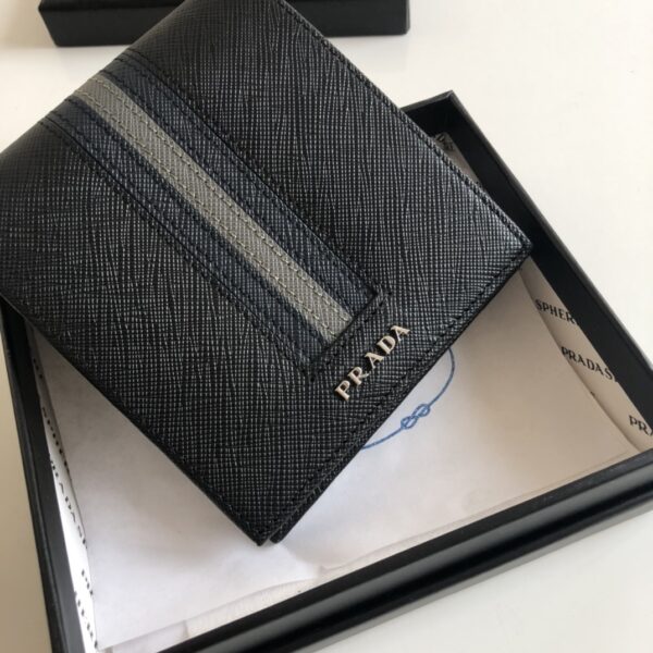 1:1 Replica Prada Saffiano Wallet Black For Women, Women's Wallets 4.5in/11cm
