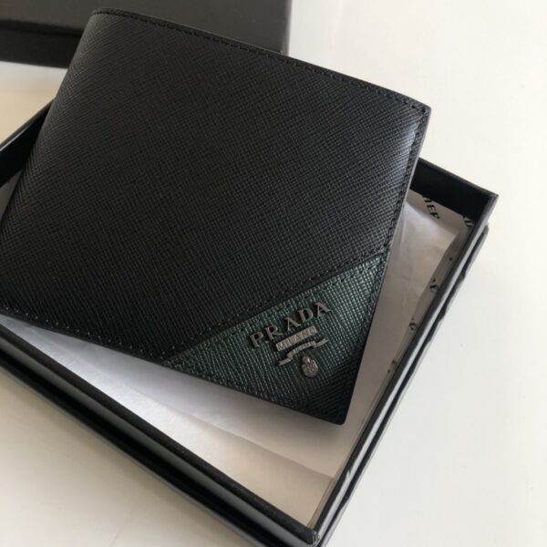 1:1 Replica Prada Saffiano Wallet Black For Women, Women's Wallets 4.5in/11cm