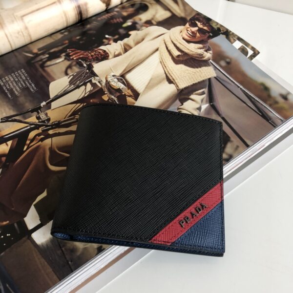 1:1 Replica Prada Saffiano Wallet Black For Women, Women's Wallets 4.5in/11cm
